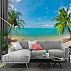Sunny Tropical Beach Wall Mural – Palm Tree Ocean Relax Design Sunny Tropical Beach Wall Mural – Palm Tree Ocean Relax Design