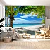 Tropical Beach Palm Wall Mural – Paradise Ocean View Design