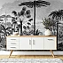 Vintage Palm Jungle Wall Mural – Black White Tropical Line Art Vintage Palm Jungle Wall Mural – Black White Tropical Line Art