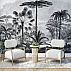 Vintage Palm Jungle Wall Mural – Black White Tropical Line Art Vintage Palm Jungle Wall Mural – Black White Tropical Line Art