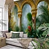 Luxury Tropical Arch Wall Mural – Golden Classic Garden Wallpaper for Living Room