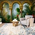 Luxury Tropical Arch Wall Mural – Golden Classic Garden Wallpaper for Living Room