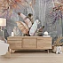 Soft Tropical Leaves Wall Mural – Elegant Pastel Botanical Design