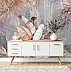 Soft Tropical Leaves Wall Mural – Elegant Pastel Botanical Design