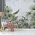 Soft Green Tropical Leaves Wall Mural – Minimal Botanical Design Soft Green Tropical Leaves Wall Mural – Minimal Botanical Design