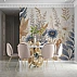 Soft Neutral Floral Wall Mural – Elegant Blue Beige Botanical Design Soft Neutral Floral Wall Mural – Elegant Blue Beige Botanical Design