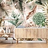Soft Botanical Leaves Wall Mural – Neutral Tropical Garden Design Soft Botanical Leaves Wall Mural – Neutral Tropical Garden Design