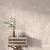 Soft Beige Leaf Wall Mural – Minimal Neutral Botanical Design