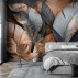 Abstract Metallic Leaves Wall Mural – Modern Blue Copper Botanical Design Abstract Metallic Leaves Wall Mural – Modern Blue Copper Botanical Design