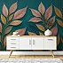 Teal Leaf Wall Mural – Modern Botanical Copper Luxury Design Teal Leaf Wall Mural – Modern Botanical Copper Luxury Design