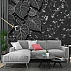 Black Botanical Wall Mural – Elegant Monochrome Leaf Design