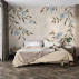Soft Blue Floral Branch Wall Mural – Elegant Minimal Nature Design