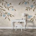 Soft Blue Floral Branch Wall Mural – Elegant Minimal Nature Design
