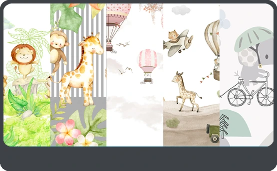 playful and colorful kids room murals